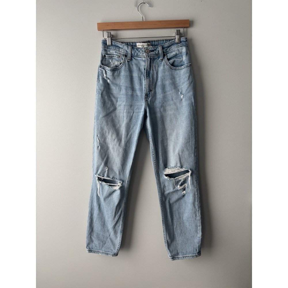 Abercrombie & Fitch The Mom High Rise Curve Love Distressed Jeans Size 26/2